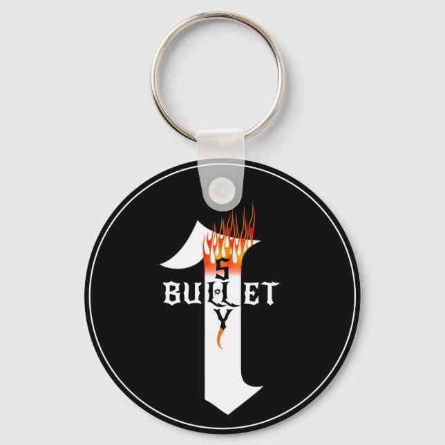 Chaveiro Rock Heavy Metal Musical One Bullet Shy Flames (Frente)