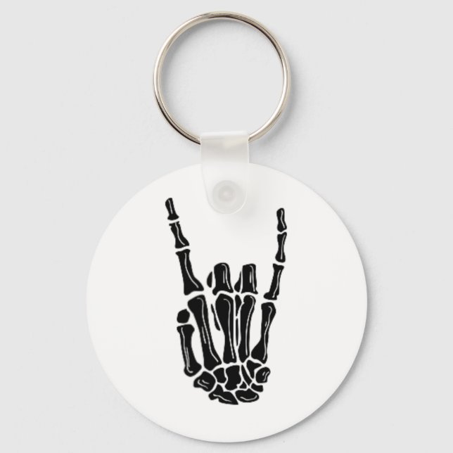Chaveiro Rock On Skeleton Halloween (Frente)