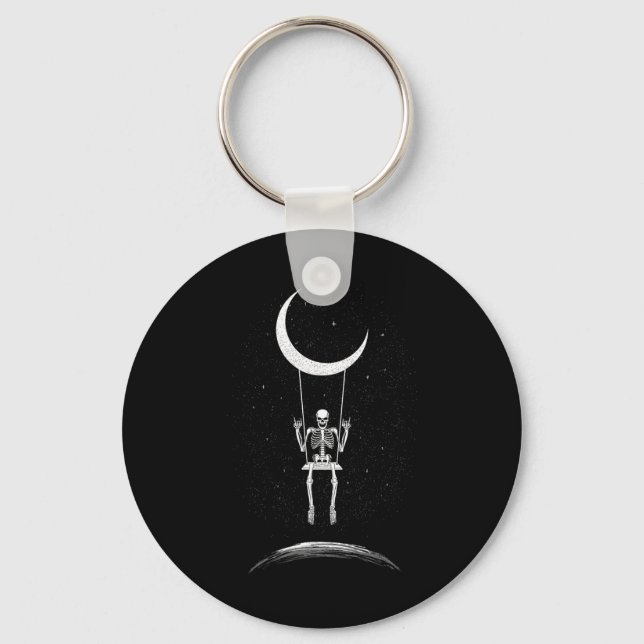 Chaveiro Rock On Skeleton Moon Rock And Roll Men Women Rock (Frente)