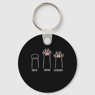 Chaveiro Rock Paper Scissors Paw Game Cat Love Pet Entusias