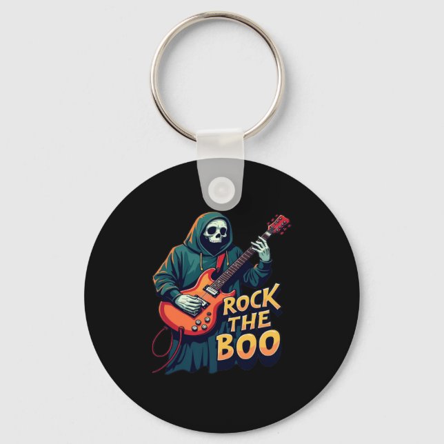 Chaveiro Rock the Boo - Halloween Skeleton Guitar Design (Frente)