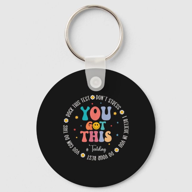 Chaveiro Rock The Test Teacher Testing Day Motivational Tes (Frente)