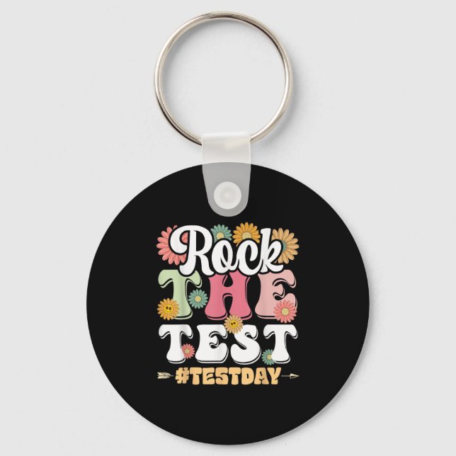 Chaveiro Rock The Test Testing Day Groovy Motivational Teac (Frente)