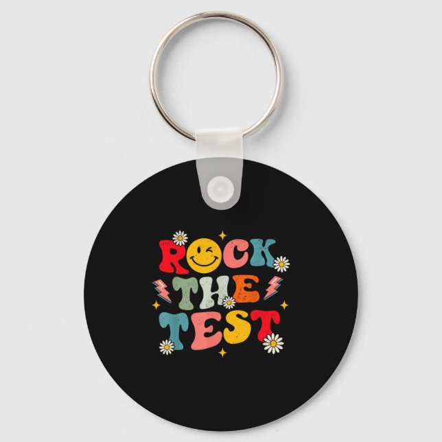 Chaveiro Rock The Test Testing Day Retro Motivational Teach (Frente)