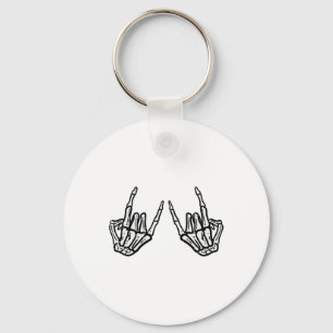 Chaveiro Rocker Hand Sinal Skeleton Retro Halloween Men