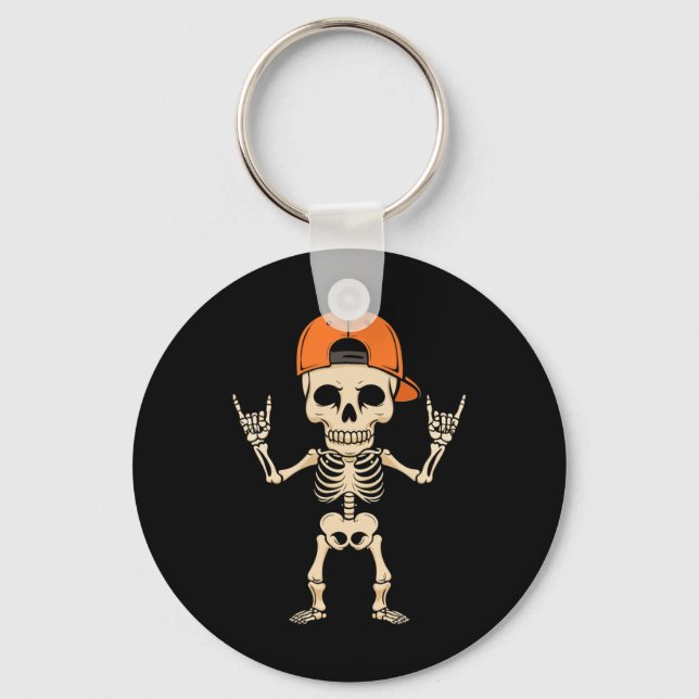 Chaveiro Rocker Skeleton Boné Halloween Punk Rock Men (Frente)