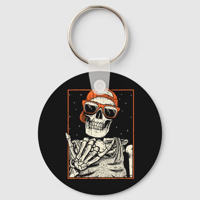 Chaveiro Rocker Skeleton Rocha Sobre O Dia Das Bruxas (Frente)