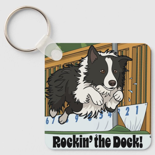 Chaveiro Rockin’ the Dock! Border Collie Dock Diving  (Frente)
