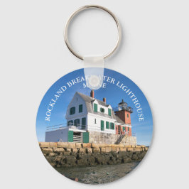 Chaveiro Rockland Breakwater Farol Maine Round Keyring