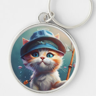 Chaveiro Rod de Pesca de Gato Bonito Fantasy