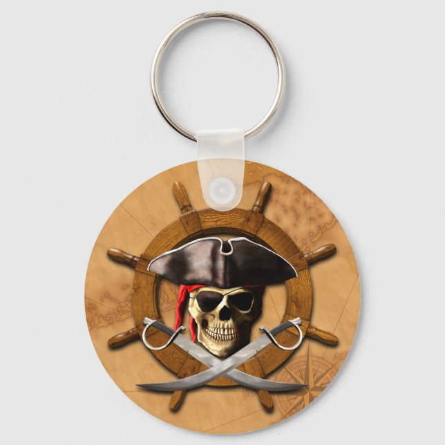 Chaveiro Roda alegre do pirata de Roger (Frente)