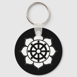 Chaveiro Roda de Dharma da flor de Lotus