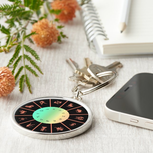 Chaveiro Roda dos Signos do Zodíaco (Lateral)