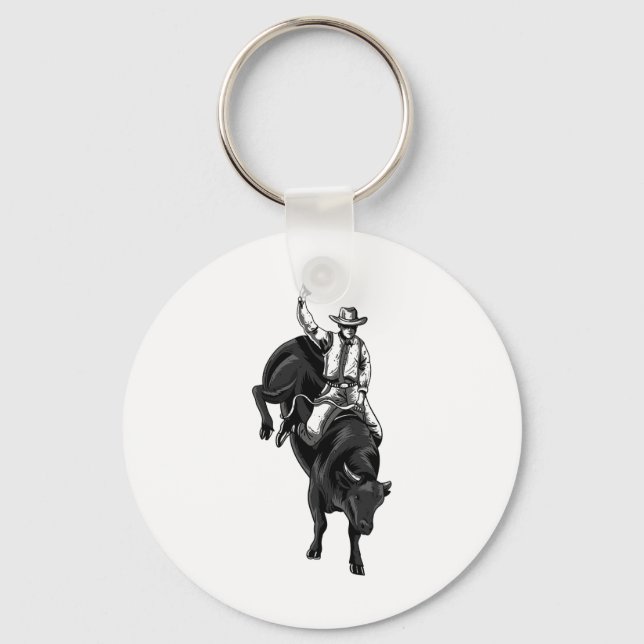 Chaveiro Rodeo Bull Rider Para Cowboys Horseback Hors (Frente)