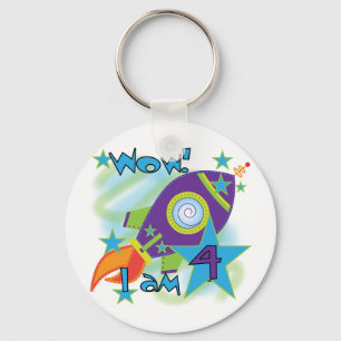 Chaveiro Roket Ship 4th Birthday T-shirts e presentes