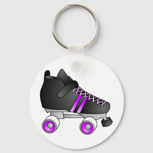 Chaveiro Roller Derby Skates preto e roxo