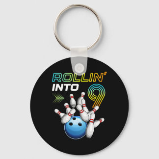 Chaveiro Rollin Into 9 Retro Bowling Birthday Party 9th Bir