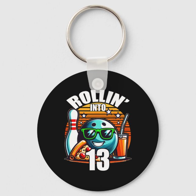 Chaveiro Rollin para 13 13 Boliche Birthda (Frente)
