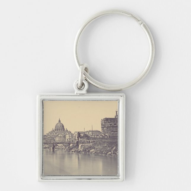 Chaveiro Roma Antiga Castelo Tibre e Vaticano Arte Fina (Frente)