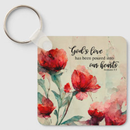 Chaveiro Romanos 5:5 Bíblia de amor de Deus Verso Flores Ro