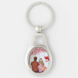 Chaveiro Romantic Couple Under Heart Tree Custom Keychain