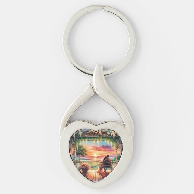 Chaveiro Romantic Sunset Porch View Illustration (Frente)