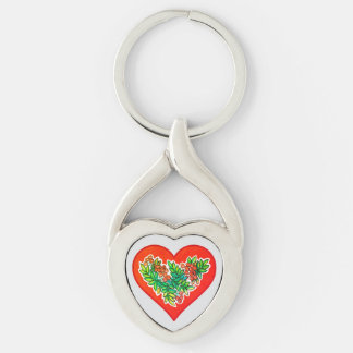 Chaveiro Romantisches Herz mit Beeren und Blättern