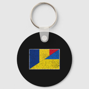 Chaveiro Romênia Ucrânia Bandeira Orgulho Ucraniano Romeno