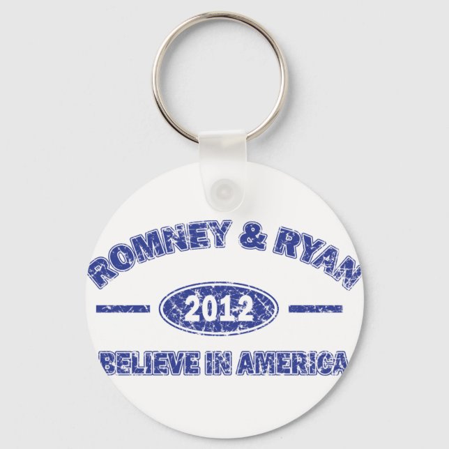 Chaveiro Romney e Ryan acreditam na América (Frente)