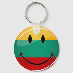 Chaveiro Ronda de sorriso de bandeira lituana