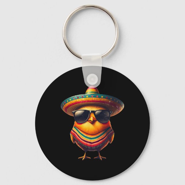 Chaveiro Rooster Mexicano Cinco De Mayo Chicken Engraçado (Frente)