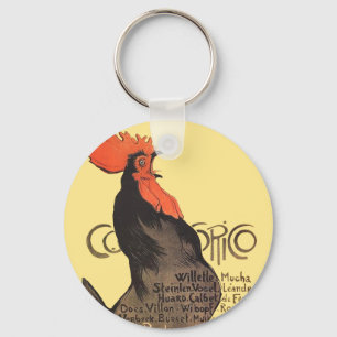 Chaveiro Rooster Steinlen Cocorico Arte Francesa