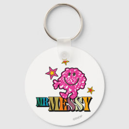 Chaveiro Rosa Brilhante Sr. Messy | Estrelas Espumantes