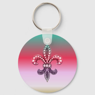 Chaveiro Rosa da cor de Flor Nova Orleães da flor de lis