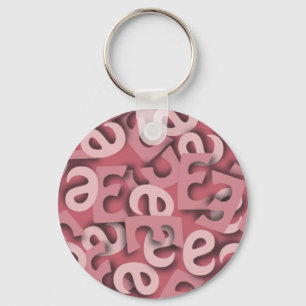 Chaveiro Rosa da letra E