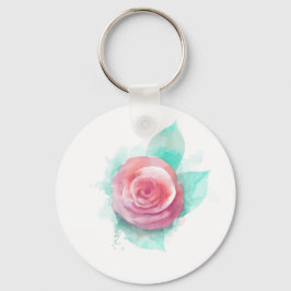 Chaveiro Rosa de Aquarela