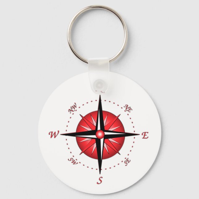 Chaveiro Rosa de Compass Vermelho (Frente)