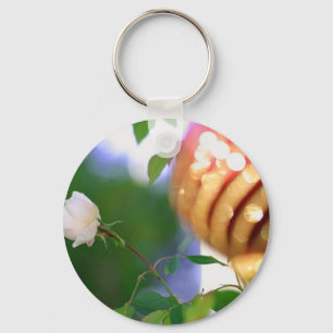 Chaveiro Rosa de Natal Branco
