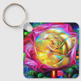 Chaveiro Rosa do Arco-Íris Psicodélico