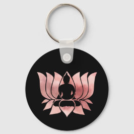 Chaveiro Rosa Dourada Textura de Watercolor - Zen de Medita