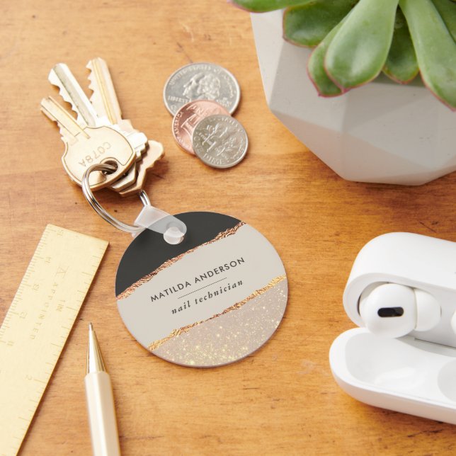 Chaveiro Rosa dourado brilho preto rosa moderno orçamento e (Mesa)