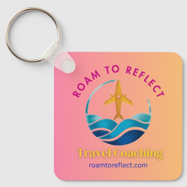 Chaveiro Rosa e Amarelo Roam to Reflect (Frente)