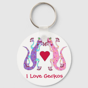 Chaveiro Rosa e gecos femininos roxos