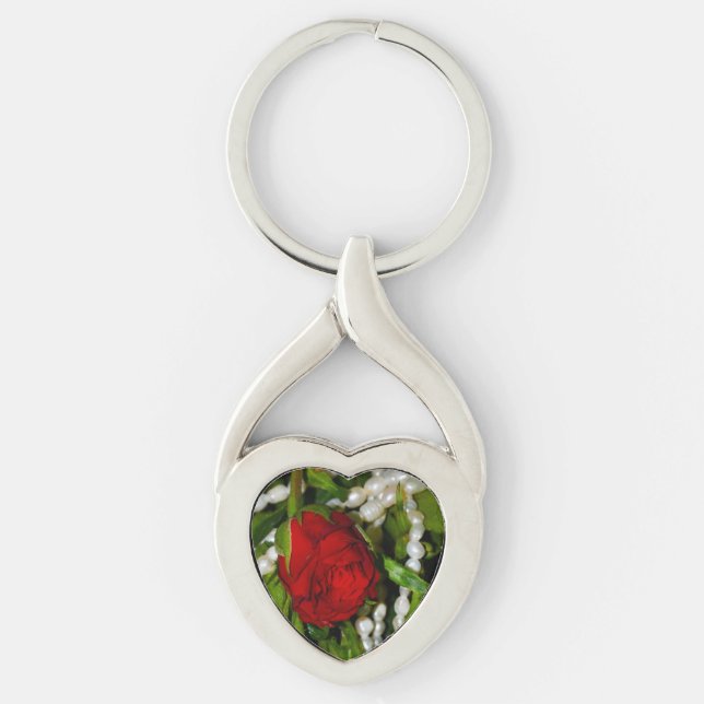 Chaveiro Rosa e Pérolas (Frente)