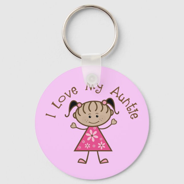 Chaveiro Rosa Eu Amo Minha Tia Presente (Frente)