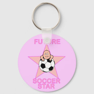 Chaveiro Rosa futuro bonito da estrela de futebol