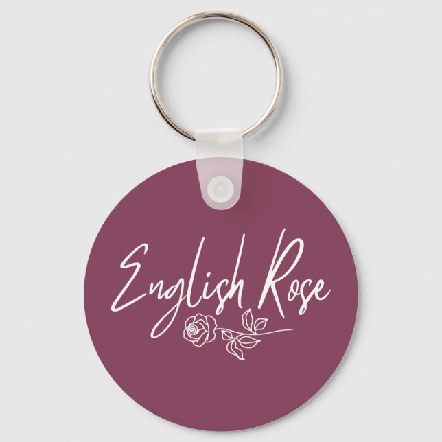 Chaveiro Rosa Inglesa TIPOGRAFIA ESTILO MANUSCRITO (Frente)