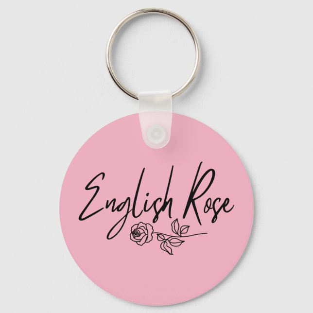 Chaveiro Rosa Inglesa TIPOGRAFIA ESTILO MANUSCRITO (Frente)