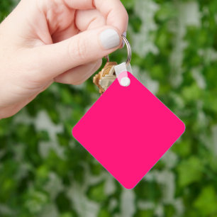 Chaveiro Rosa Neon - Quadrado - Personalizável