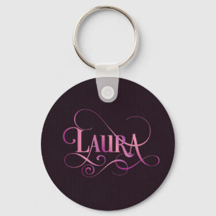 Chaveiro Rosa personalizado de Laura do roteiro de Swirly